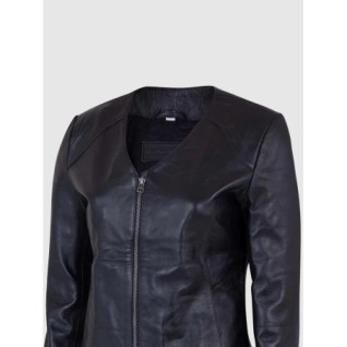 Women Leather Biker Jacket Black In Stock XS-XL