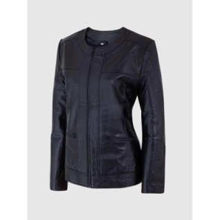 Lightweight Leather Biker Jacket Black In Stock XS-XL