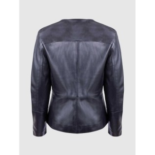 The Button Closure Leather Jacket Black In Stock XS-XL