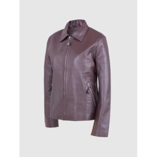 Chocolate Brown Leather Jacket Women In Stock XS-XL