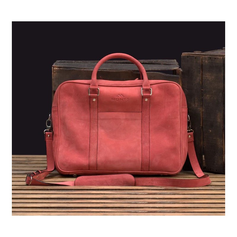 Women MONT5 Utror Pink Leather Briefcase