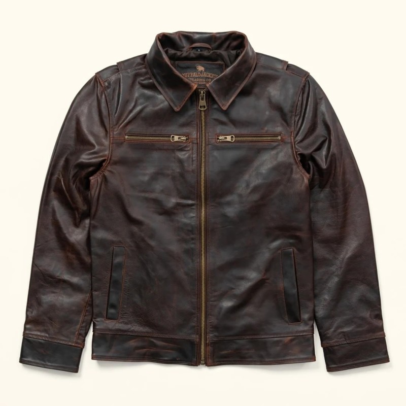 BROWN LEGACY LEATHER JACKET IN STOCK S-3XL