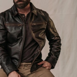 BROWN LEGACY LEATHER JACKET IN STOCK S-3XL