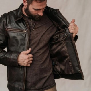 BROWN LEGACY LEATHER JACKET IN STOCK S-3XL