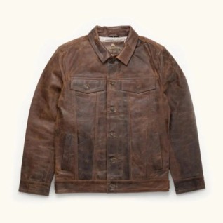 BROWN DRIGGS LEATHER JACKET IN STOCK M-3XL