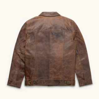 BROWN DRIGGS LEATHER JACKET IN STOCK M-3XL