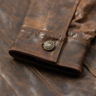 BROWN DRIGGS LEATHER JACKET IN STOCK M-3XL