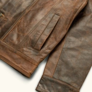 BROWN DRIGGS LEATHER JACKET IN STOCK M-3XL