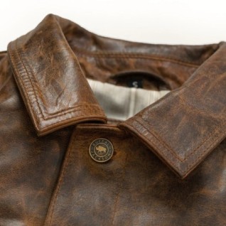 BROWN DRIGGS LEATHER JACKET IN STOCK M-3XL