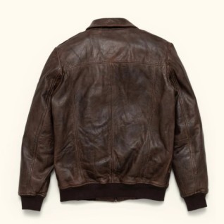 BROWN MAVERICK LEATHER BOMBER JACKET IN STOCK M-3XL