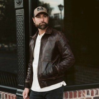 BROWN MAVERICK LEATHER BOMBER JACKET IN STOCK M-3XL