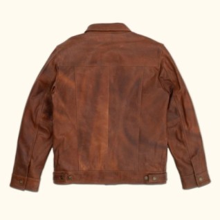 COGNAC BROWN DRIGGS LEATHER JACKET IN STOCK L-2XL