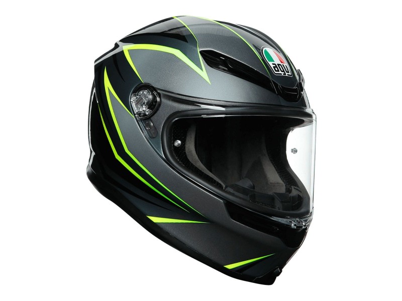 AGV K6 Flash Grey / Black / Fluo Green In Stock S-XL