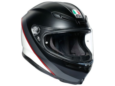 AGV K6 Minimal Pure Matt Black / White / Red XS-XL