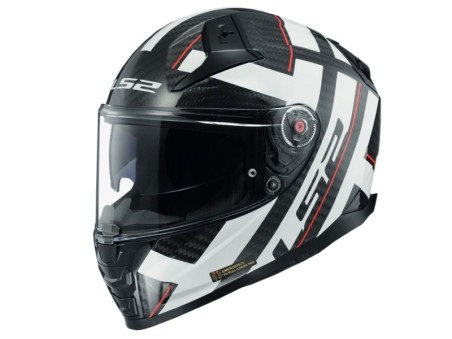 LS2 Vector 2 Carbon FF811 Strong White / Black In Stock XS-XL