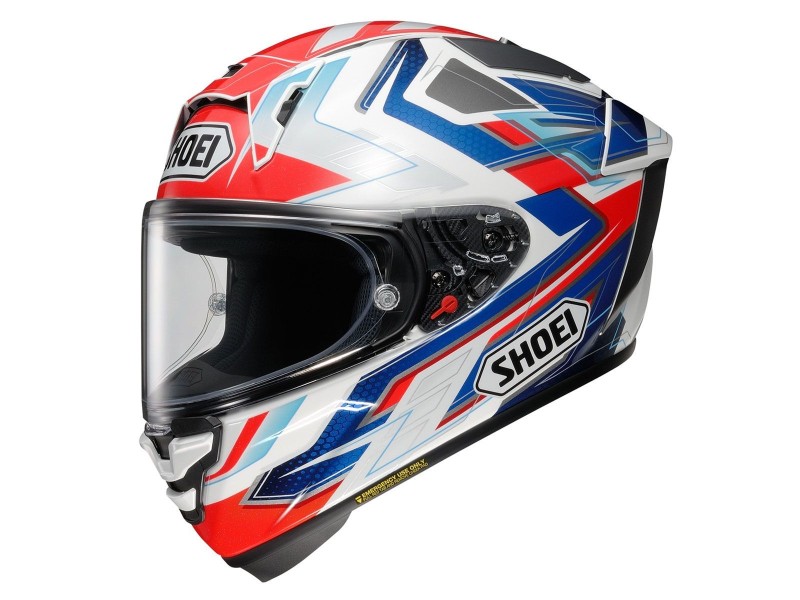 Shoei X SPR Pro Escalate TC-10 White / Red / Blue In Stock XS-XL