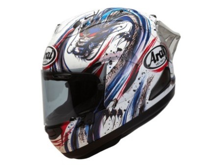 Arai RX 7V Evo Kiyonari Trico White / Blue In Stock XS-L