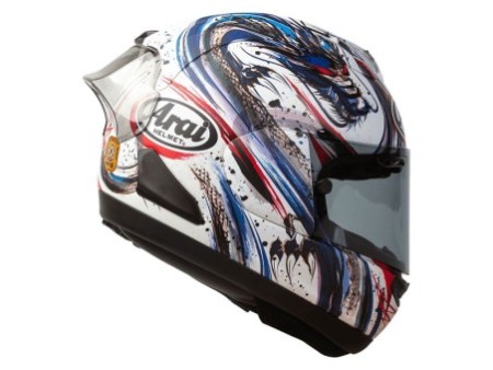 Arai RX 7V Evo Kiyonari Trico White / Blue In Stock XS-L