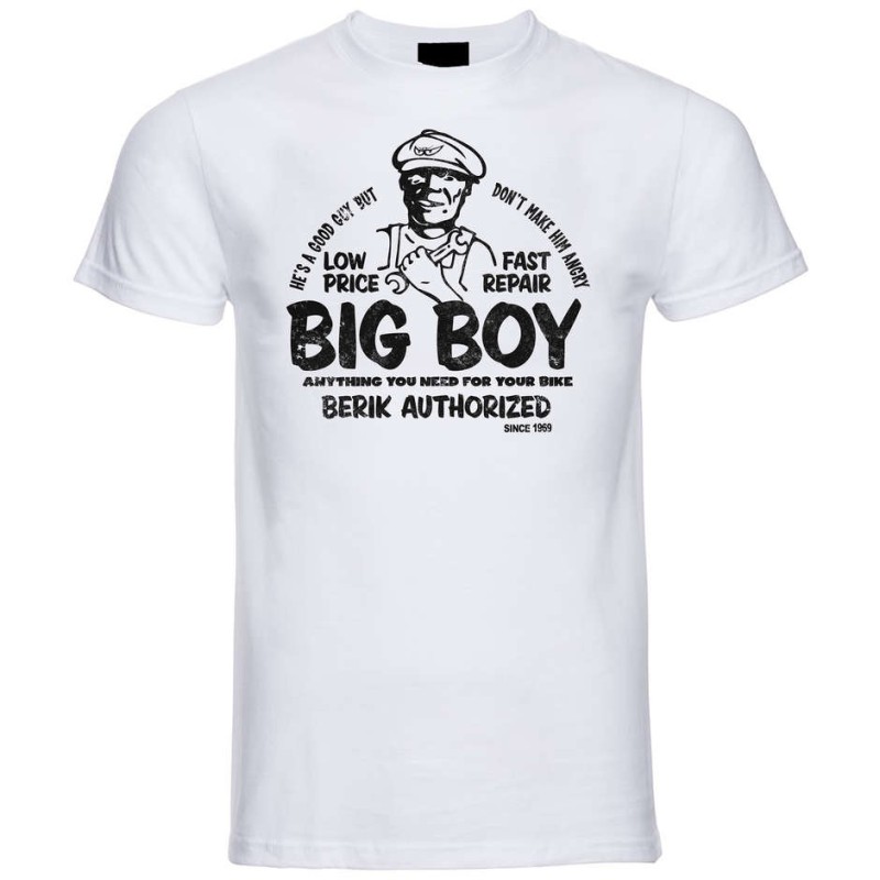 Berik 2.0 White Big Boy Crew Neck T-Shirt Black Print In Stock S-2XL