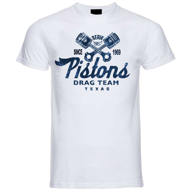 Berik 2.0 White Pistons Crew Neck T-Shirt Blue Print In Stock S-2XL