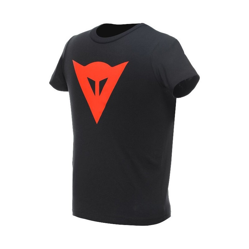 Dainese Casual Kid's Jersey Casual T-Shirt LOGO KID Black Red Fluo In Stock XXS-XL