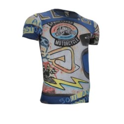 Acerbis SP CLUB STICKERS Casual T-Shirt Royal Blue S-2XL