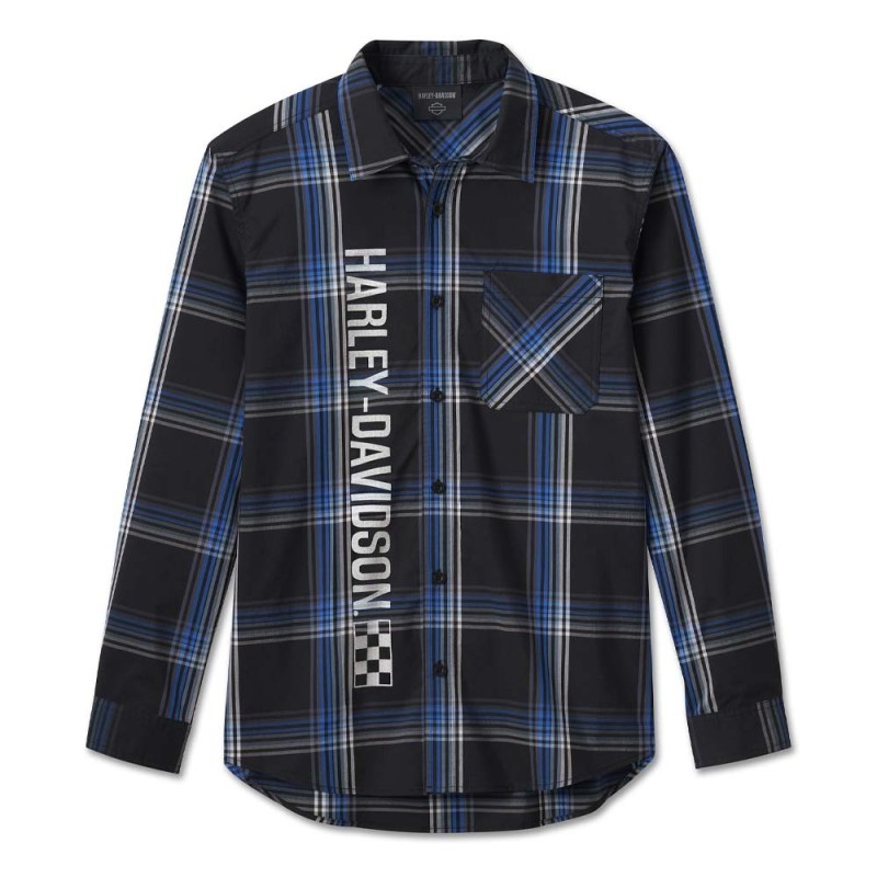 HD MEN'S THE BAGGER LONG SLEEVE SHIRT - BLACK PLAID