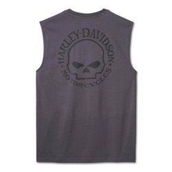 HD MEN'S WILLIE G SKULL MUSCLE TEE - BLACKENED PEARL