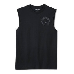 HD MEN'S WILLIE G SKULL MUSCLE TEE - BLACK BEAUTY