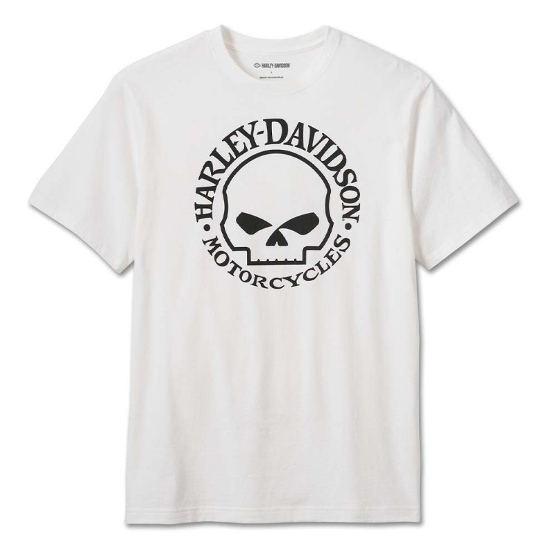 HD MEN'S WILLIE G SKULL TEE WHITE 99077-24VM