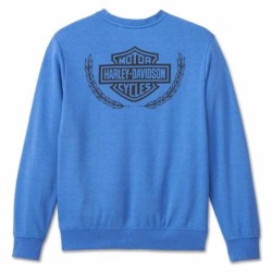 HD MEN'S TROPHY BAR SHIELD CREW NECK SWEATSHIRT LAPIS BLUE