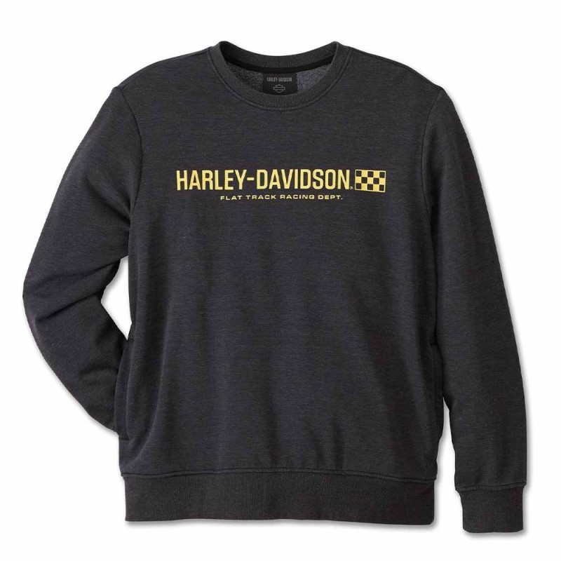 HD MEN'S TROPHY BAR SHIELD CREW NECK SWEATSHIRT BLACK BEAUTY