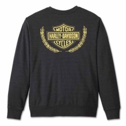 HD MEN'S TROPHY BAR SHIELD CREW NECK SWEATSHIRT BLACK BEAUTY