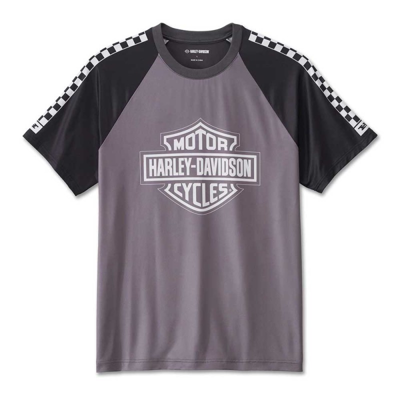 HD MEN'S BAR & SHIELD RAGLAN SHORT SLEEVE TEE BLACKENED PEARL