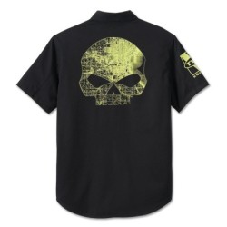 HD MEN'S WILLIE G SKULL SHORT SLEEVE SHIRT BLACK BEAUTY