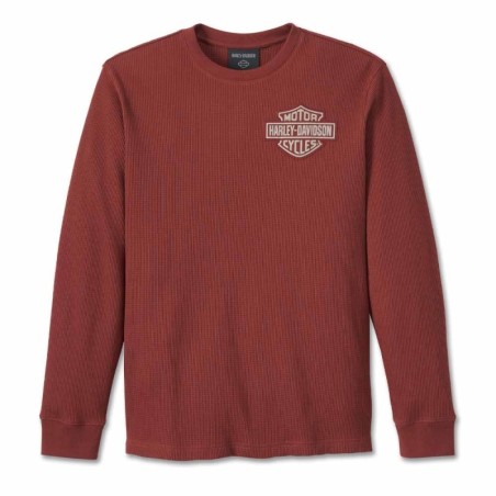 HD MEN'S BAR SHIELD 3D LONG SLEEVE TEE RUSSET BROWN