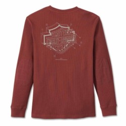 HD MEN'S BAR SHIELD 3D LONG SLEEVE TEE RUSSET BROWN