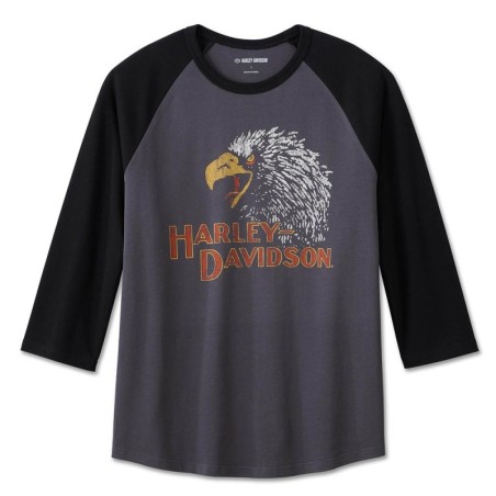 HD MEN'S CLASSIC EAGLE RAGLAN TEE BLACKENED PEARL