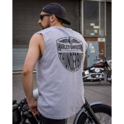 Harley-Davidson men´s Muscle Shirt Long Bar & Shield 1 grey R004535V