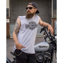 Harley-Davidson men´s Muscle Shirt Long Bar & Shield 1 grey R004535V