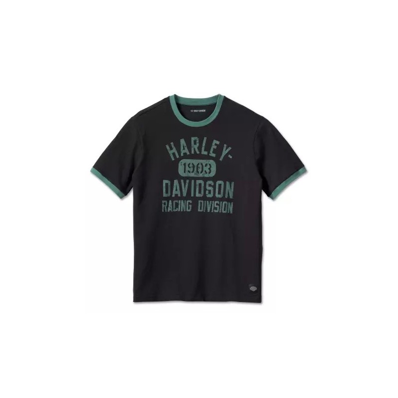 Harley-Davidson men´s T-Shirt Racing Ringer black/green 96542-23VM