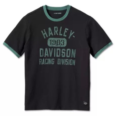 Harley-Davidson men´s T-Shirt Racing Ringer black/green 96542-23VM