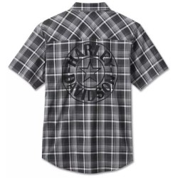 Harley-Davidson Short Sleeve Shirt Spirit of Freedom plaid black/grey 96555-24VM