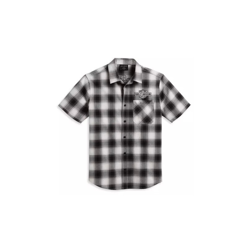 Harley-Davidson shortsleeve Shirt Balsam Plaid black/grey 96384-23VM