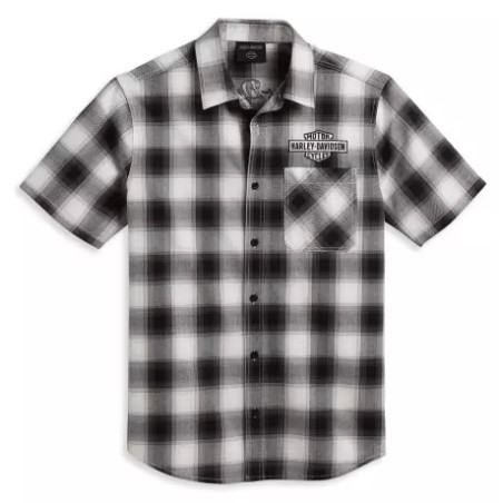 Harley-Davidson shortsleeve Shirt Balsam Plaid black/grey 96384-23VM