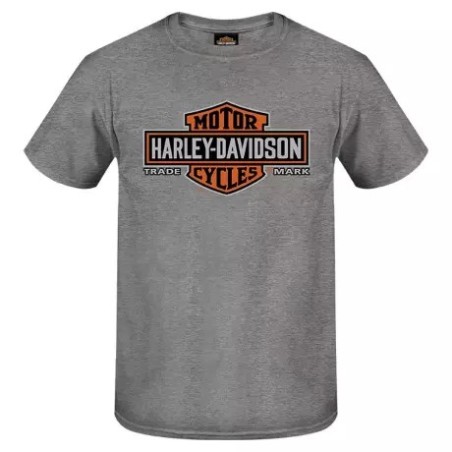 Harley-Davidson men´s T-Shirt Long Bar & Shield grey R004525V