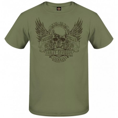 Harley-Davidson men´s T-Shirt Winged Chain green 3001801-MLGN