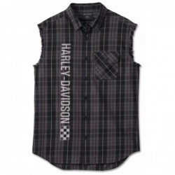 Harley-Davidson Blowout Shirt Tank Slapper Plaid black/grey 96471-24VM