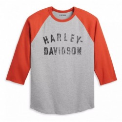 Harley-Davidson men´s 3/4 Raglan Shirt Staple grey/orange 96076-23VM