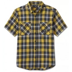 Harley-Davidson Short Sleeve Shirt Backing It In Plaid black/yellow 96452-24VM